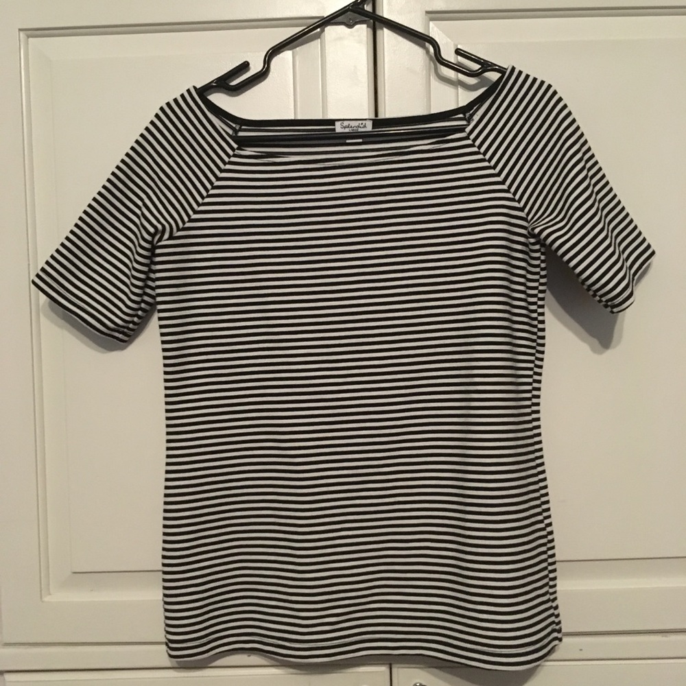 Striped square neck top
